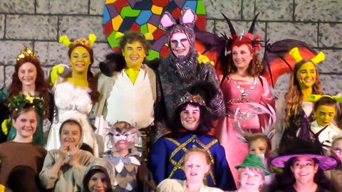 Shrek cast at Holy Cross church